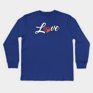 Love Paw Heart Kids Long Sleeve T-Shirt